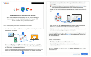 2 part Google Privacy Policy update notifcation